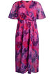 Long chiffon dress with floral print and short sleeves, Red, Packshot image number 0