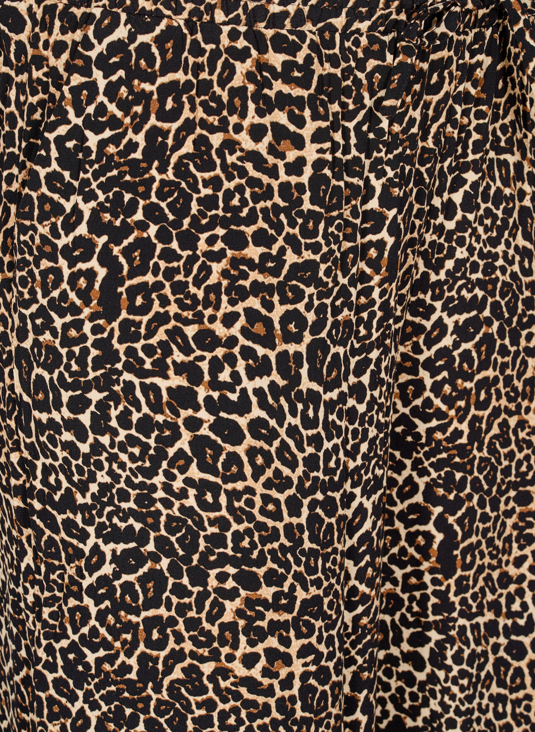 Zizzifashion Loose viscose trousers with print, Brown, Packshot image number 2