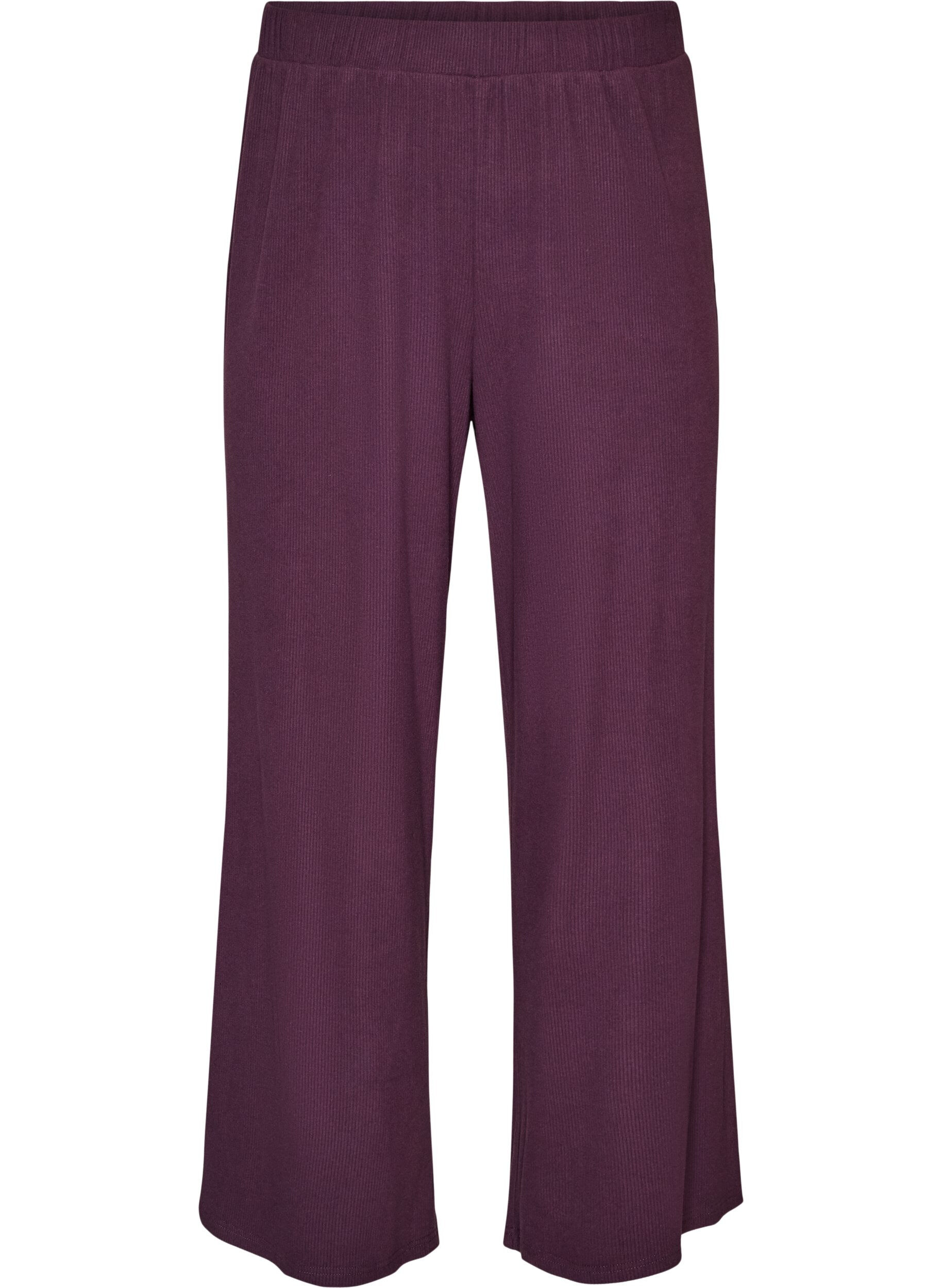 ZizzifashionRibbed jersey trousers with wide legs, Purple, Packshot image number 0