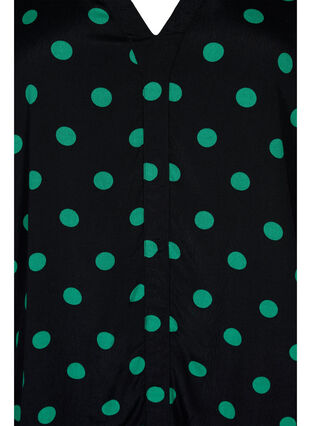 Polka dot viscose blouse, Black jol Green dot, Packshot image number 2