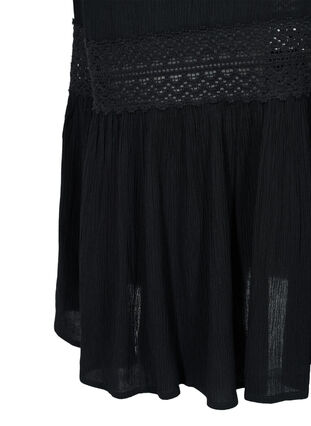 viscose dress with lace detail, Black, Packshot image number 3