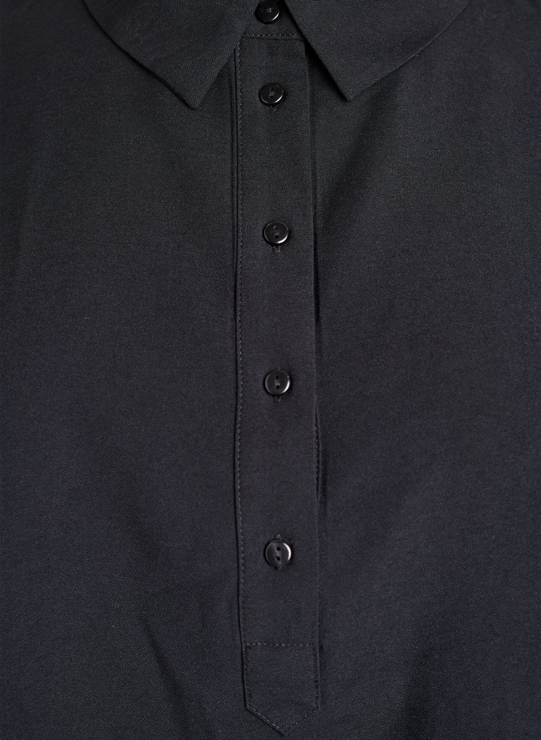 Zizzifashion Shirt blouse with button detail at the back, Black, Packshot image number 2