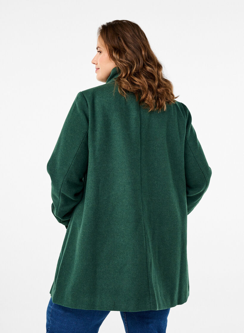 Short A-line coat, Trekking Green Mel., Model image number 1