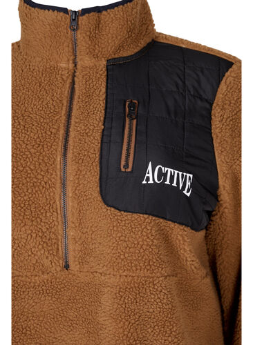 High neck teddy anorak with quilt, Partridge, Packshot image number 2