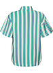 Striped viscose shirt with short sleeves, Vanilla, Packshot image number 1