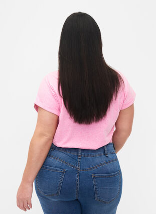 Melange t-shirt with short sleeves, Rosebloom Mél, Model image number 1