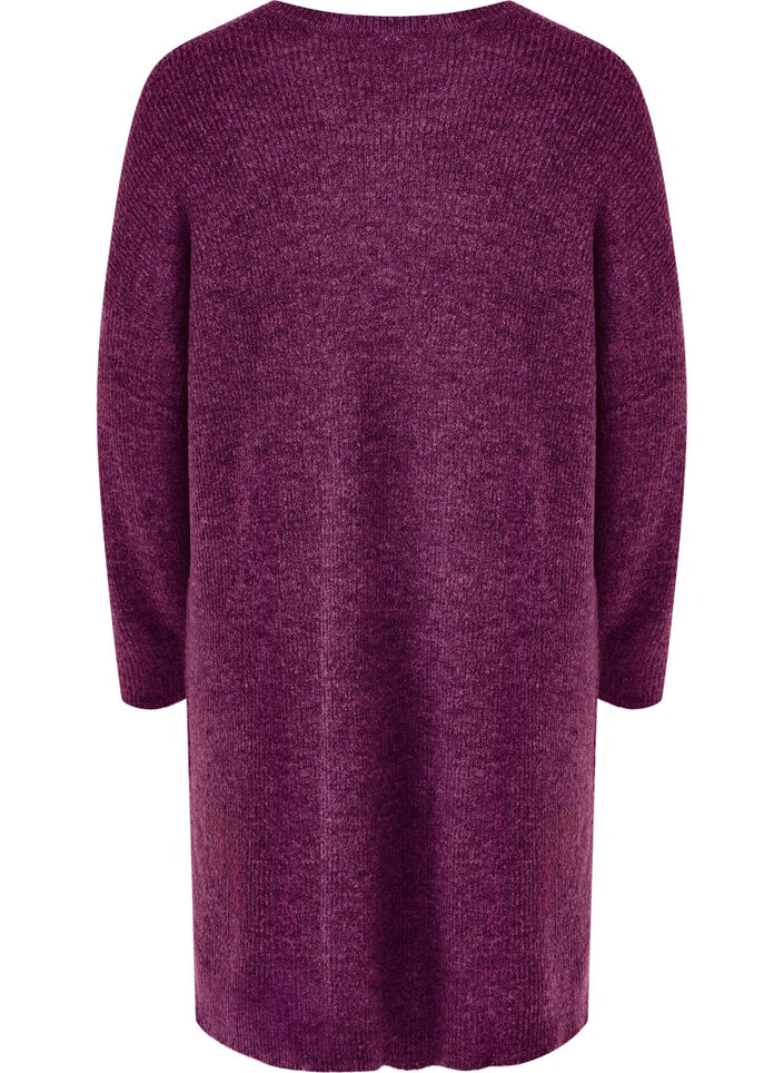Long sleeved rib knit dress, Potent Purple Mel., Packshot image number 1