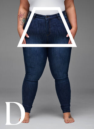 Super slim jeans with high waist, Dark Blue, Model image number 3