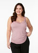 Viscose top with lace trim, Rose, Model image number 0