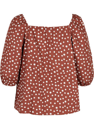 Cotton blouse with leopard print, Marsala AOP, Packshot image number 1