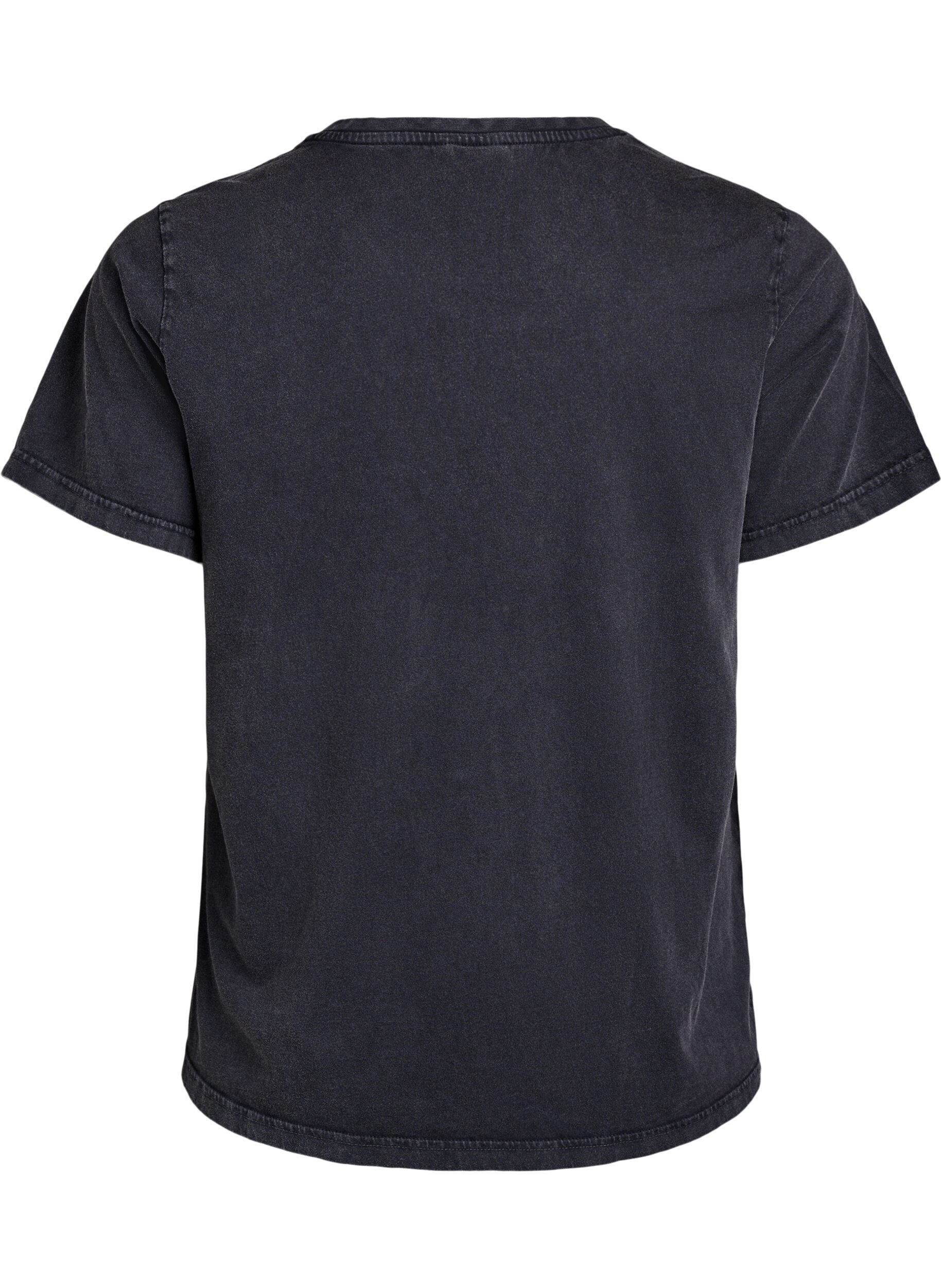 Zizzifashion T-shirt in organic cotton with a cool print, Dark Grey, Packshot image number 1