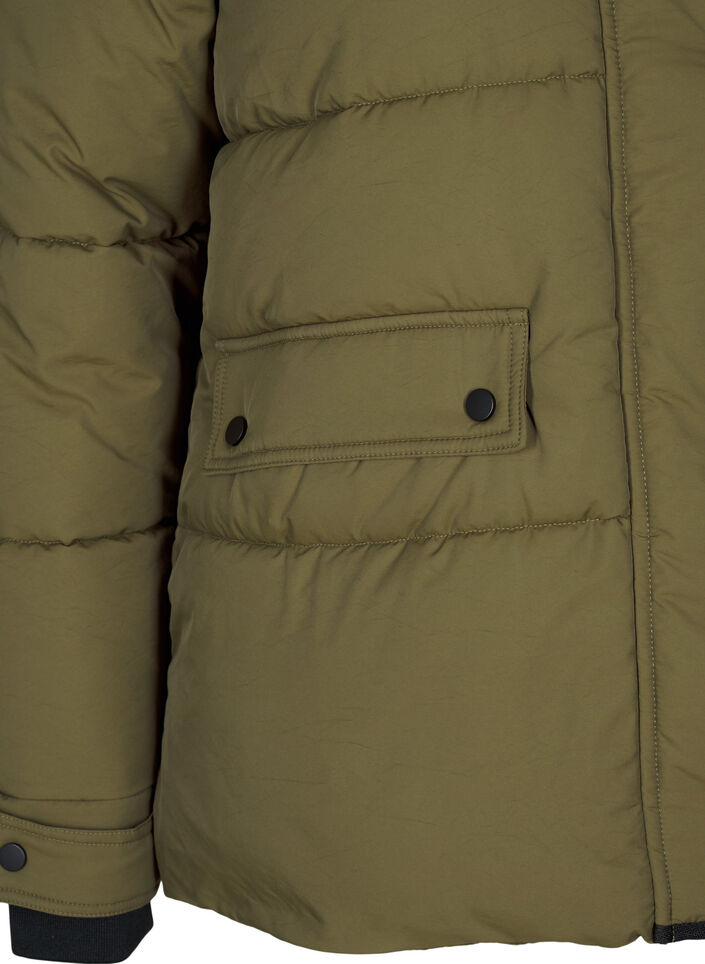 Short puffer jacket with contrast details, Green, Packshot image number 3