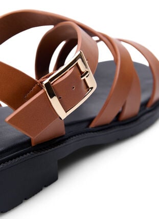 Leather summer sandal with a wide fit, Friar Brown, Packshot image number 4