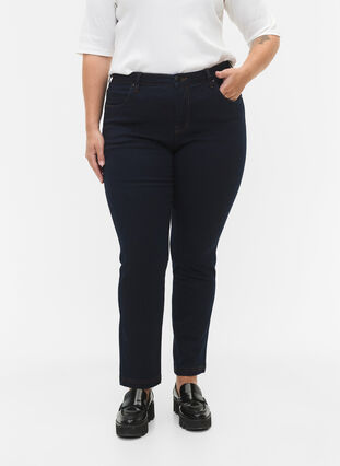 Slim fit Emily jeans with normal waist, Unwashed, Model image number 2