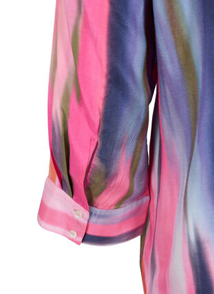 Printed viscose blouse with 3/4 sleeves, Pink AOP, Packshot image number 3
