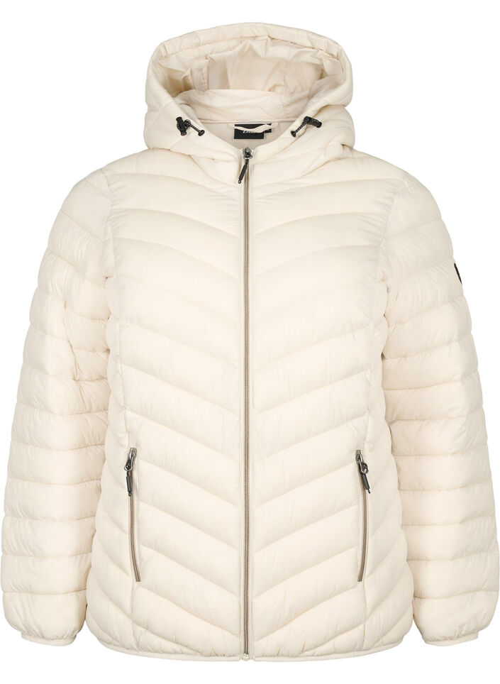 Lightweight jacket with hood, Beige, Packshot image number 0