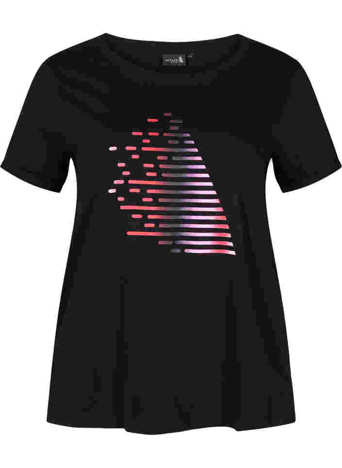 Sports t-shirt with print, Black Gradiant, Packshot image number 0