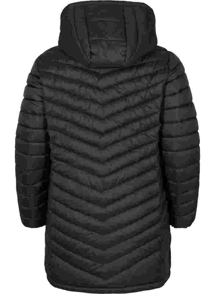 Lightweight jacket with detachable hood and pockets, Black, Packshot image number 1