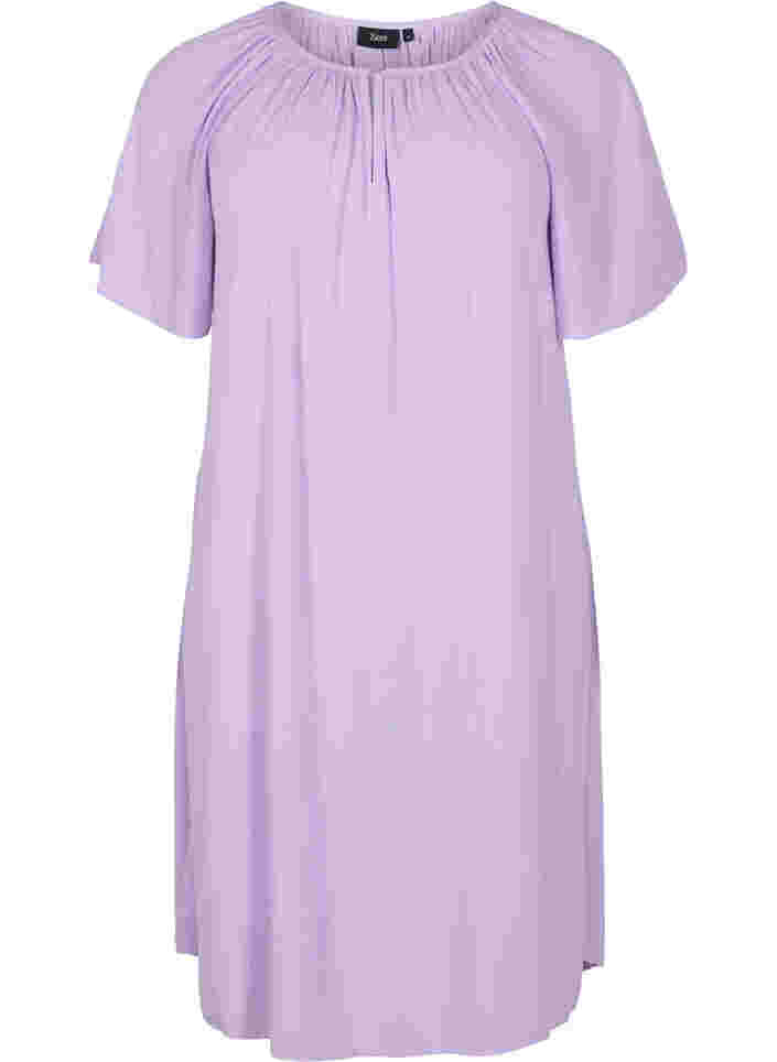 Short-sleeved viscose dress, Lavendula, Packshot