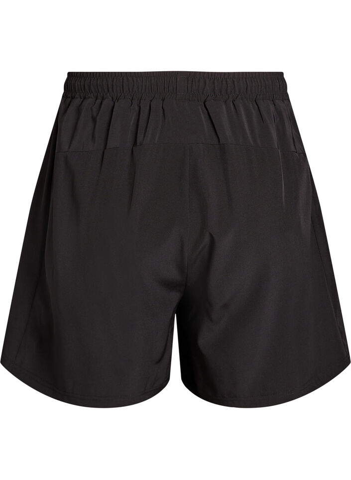 Training shorts with inner shorts and a phone pocket, Black, Packshot image number 1