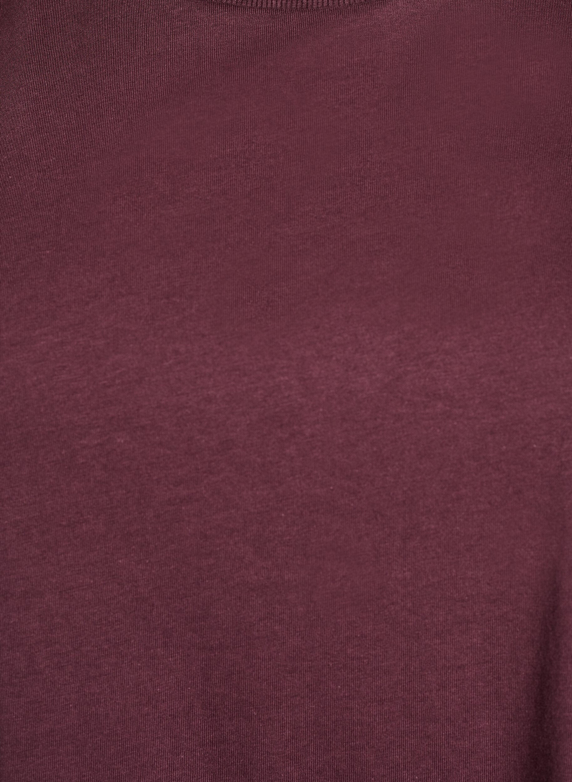 Zizzifashion Basic cotton t-shirt with shoulder pads, Dark Bordeaux, Packshot image number 2