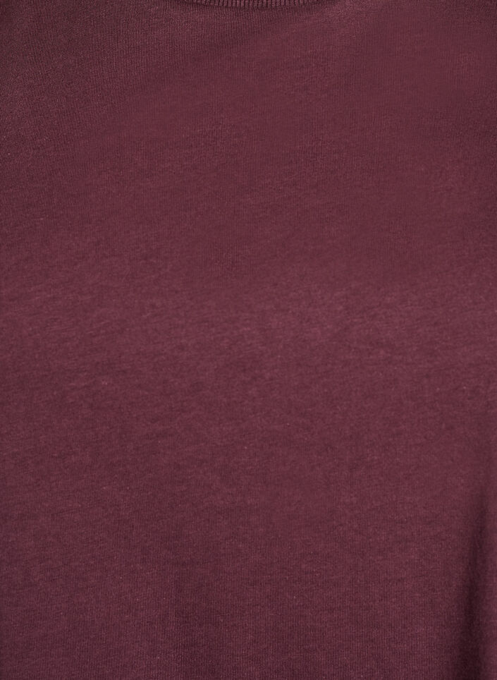 Basic cotton t-shirt with shoulder pads, Dark Bordeaux, Packshot image number 2