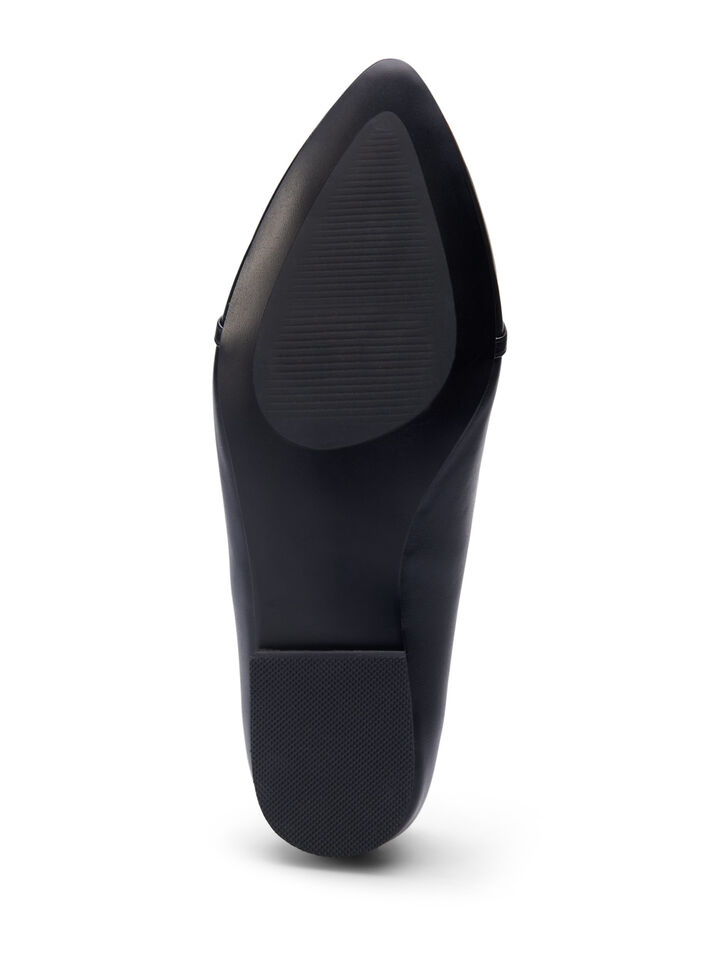 Wide fit ballerina with gold-colored buckle, Black, Packshot image number 4