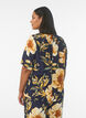 Short sleeve viscose blouse with print, Blue, Model image number 2