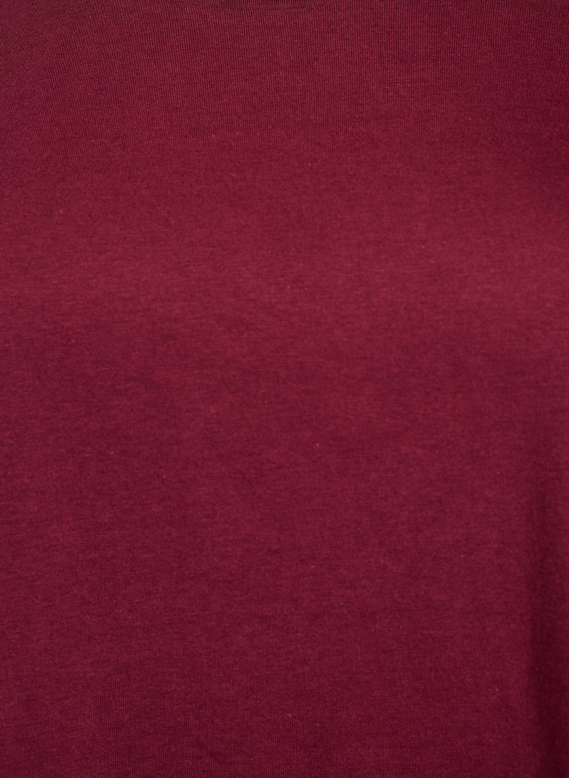 Zizzifashion Short sleeved cotton blend t-shirt, Dark Bordeaux, Packshot image number 2
