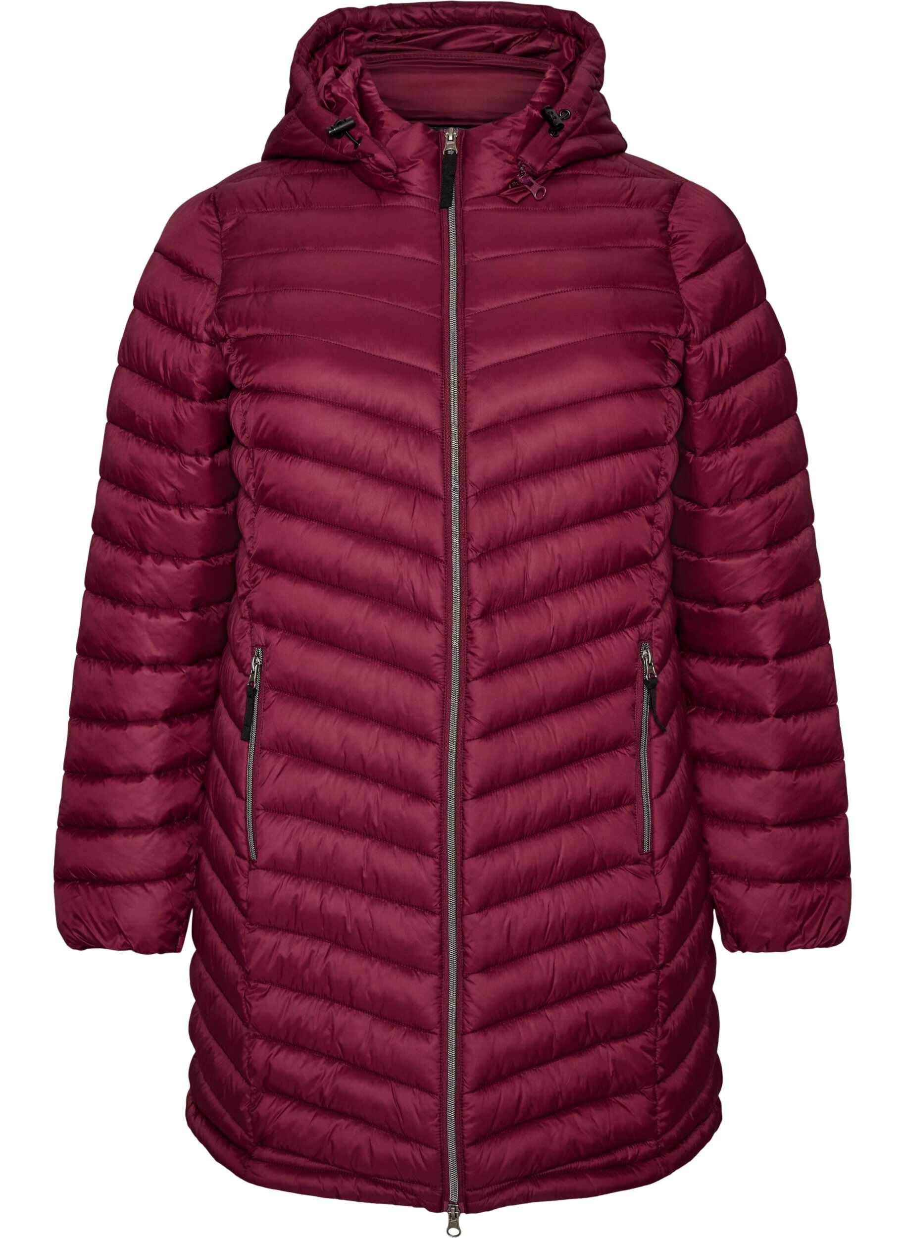 ZizzifashionLightweight jacket with pockets and detachable hood, Red, Packshot image number 0