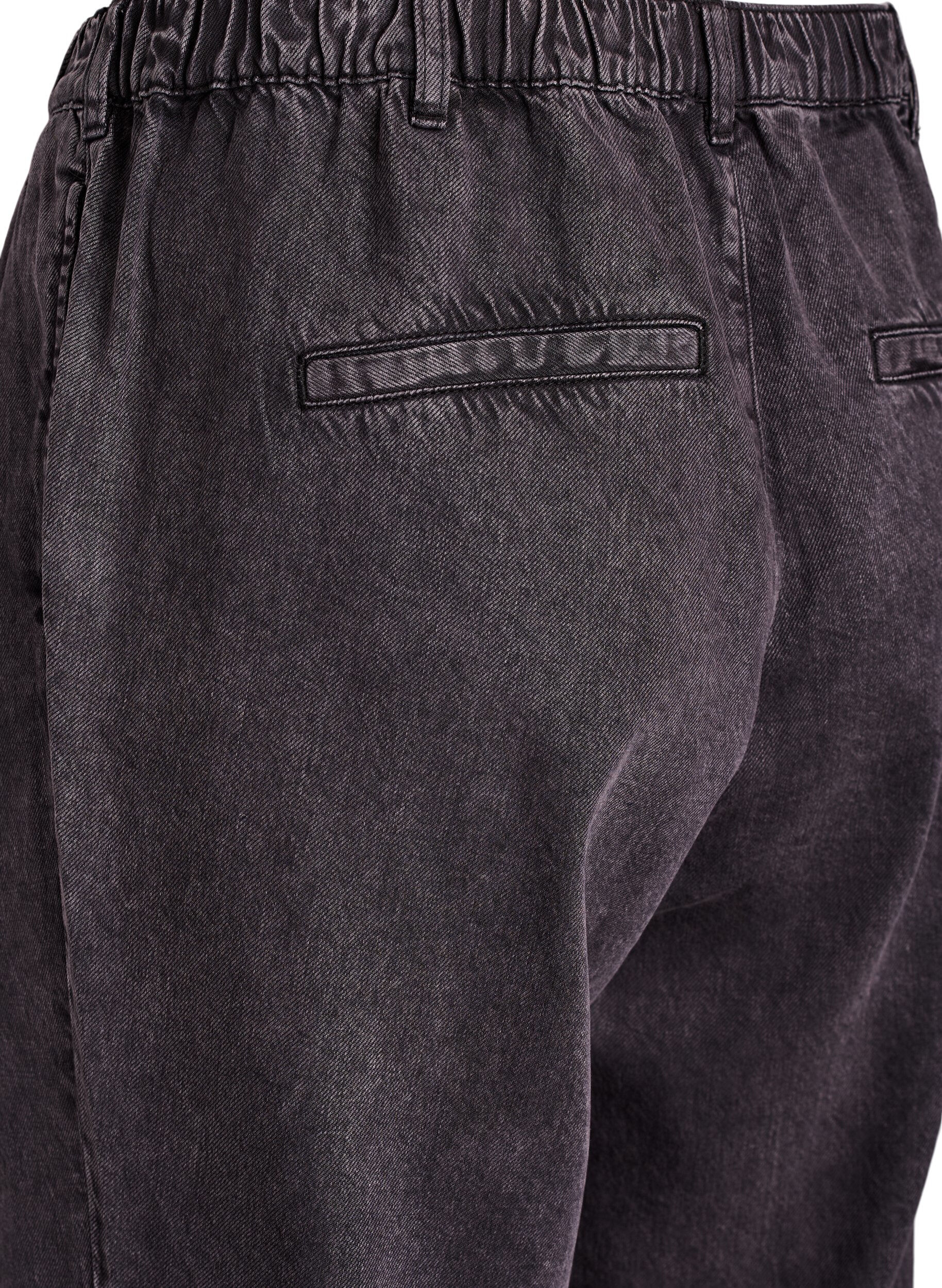Zizzifashion Wide jeans with an elastic waistband, Grey, Packshot image number 3