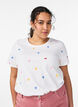 T-shirt in organic cotton with embroidered motifs, White, Model image number 0