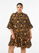 Floral cotton dress with ruffle details and a loose A-line shape, Orange, Model image number 0