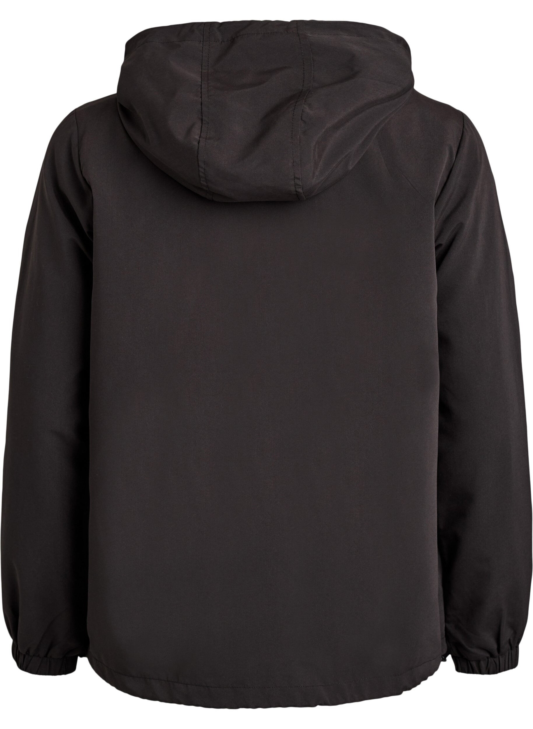 Zizzifashion Lightweight jacket with a hood and zipper, Black, Packshot image number 1