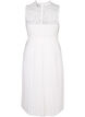 Sleeveless dress with lace and pleats, Bright White, Packshot image number 1