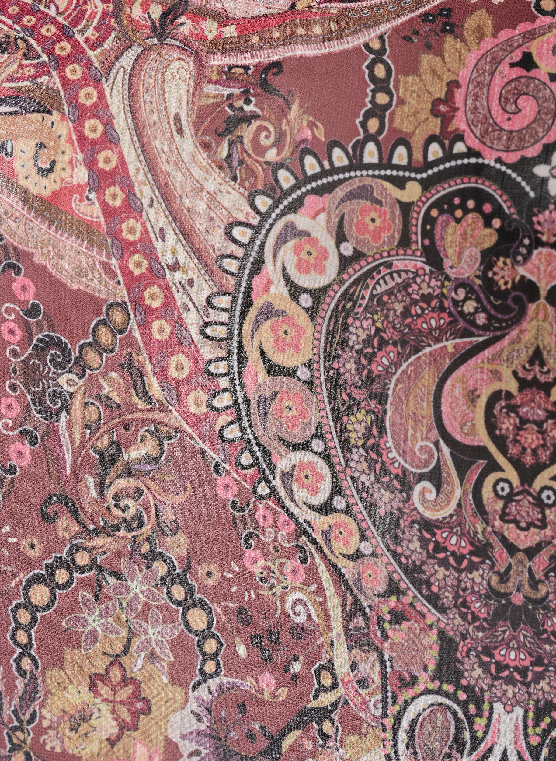 ZizzifashionTunic with paisley print and smocked cuffs, Rose, Packshot image number 2