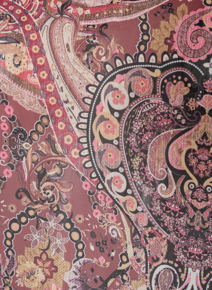 Tunic with paisley print and smocked cuffs, Rose, Packshot image number 2