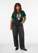 Christmas t-shirt in organic cotton, Green, Model image number 1