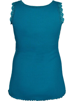 Top with lace trim, Blue Coral, Packshot image number 1