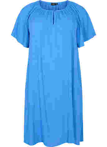 Short-sleeved viscose dress