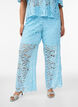 High-waisted lace trousers with straight legs, Blue, Model image number 2