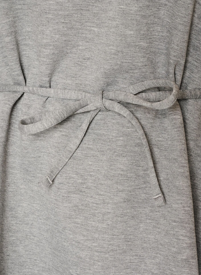 Blouse with tie and puff sleeves, Grey, Packshot image number 2