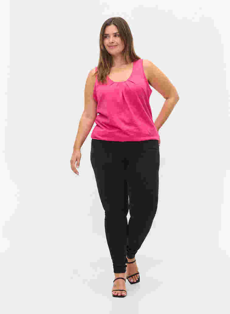 Top with lace trim, Magenta, Model image number 2