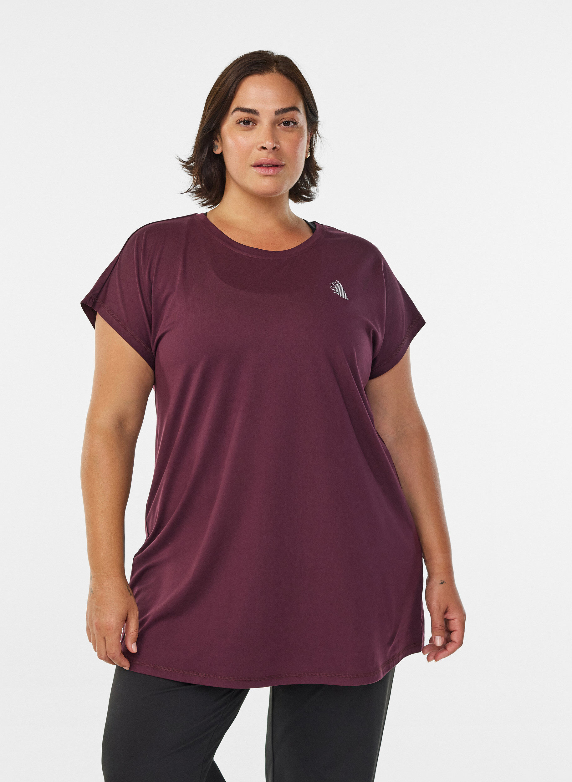 ZizzifashionLong workout T-shirt, Red, Model image number 0