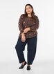 Cardigan with a dotted pattern, Brown, Model image number 1