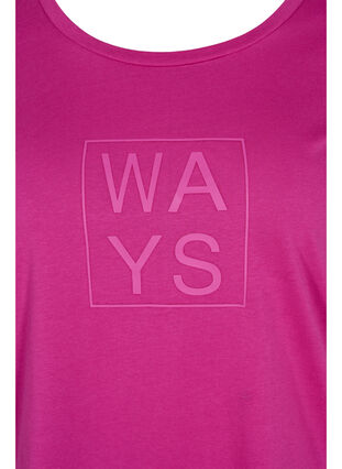 Short-sleeved cotton t-shirt with a print, Festival Fuchsia WAY, Packshot image number 2