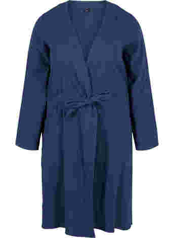 Cotton dressing gown with tie belt