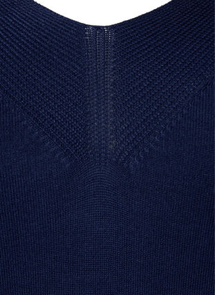 Viscose knitted top with v-neckline, Navy Blazer, Packshot image number 2