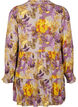 Long-sleeved tunic with floral print, Purple Flower, Packshot image number 1