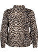 Denim jacket with leopard print and chest pockets, Brown, Packshot image number 1
